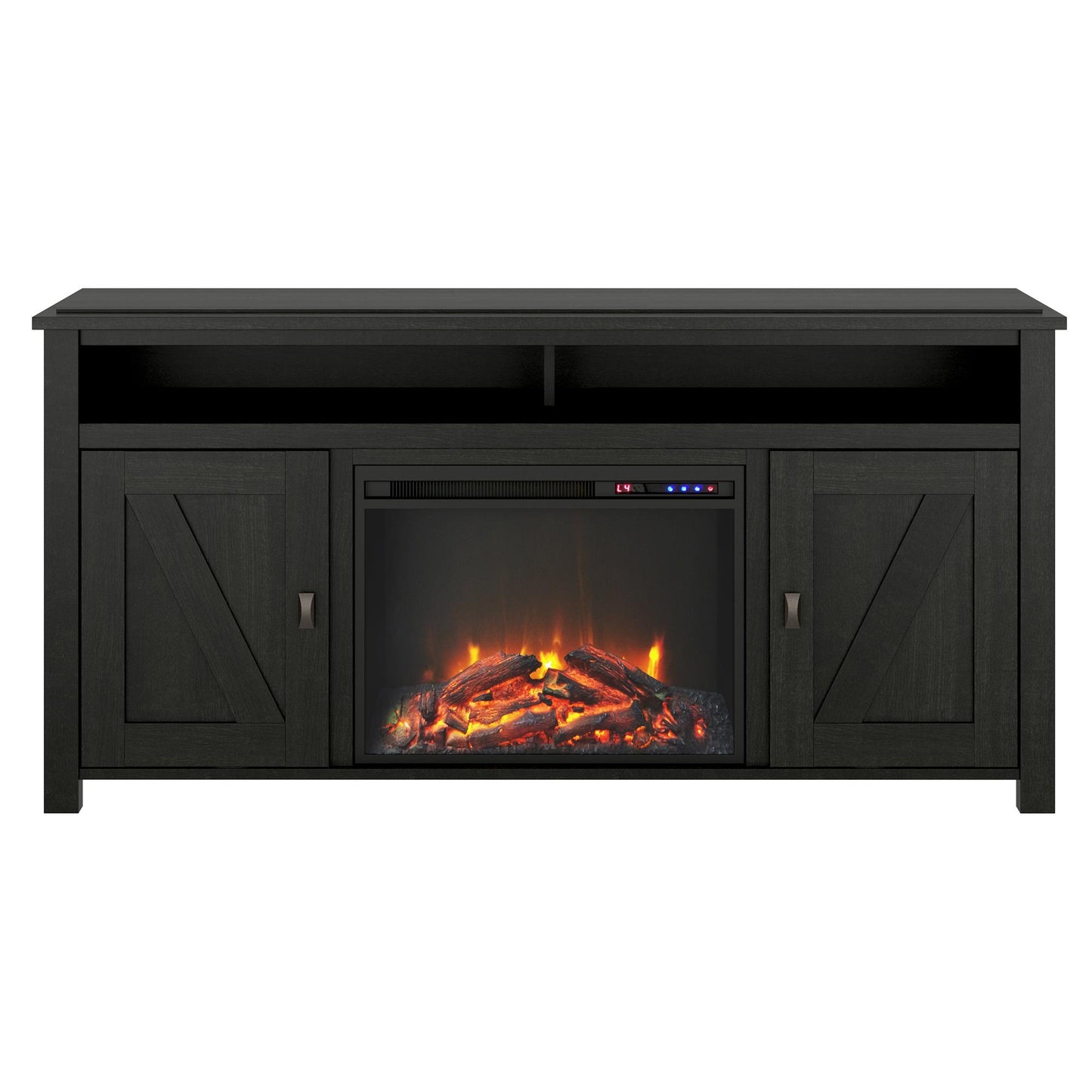 Farmington Electric Fireplace TV Console for TVs up to 60 Inch - Black Oak