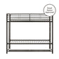 Mainstays Twin over Twin Metal Bunk Bed with Storage Bins, Black - Black - Twin-Over-Twin