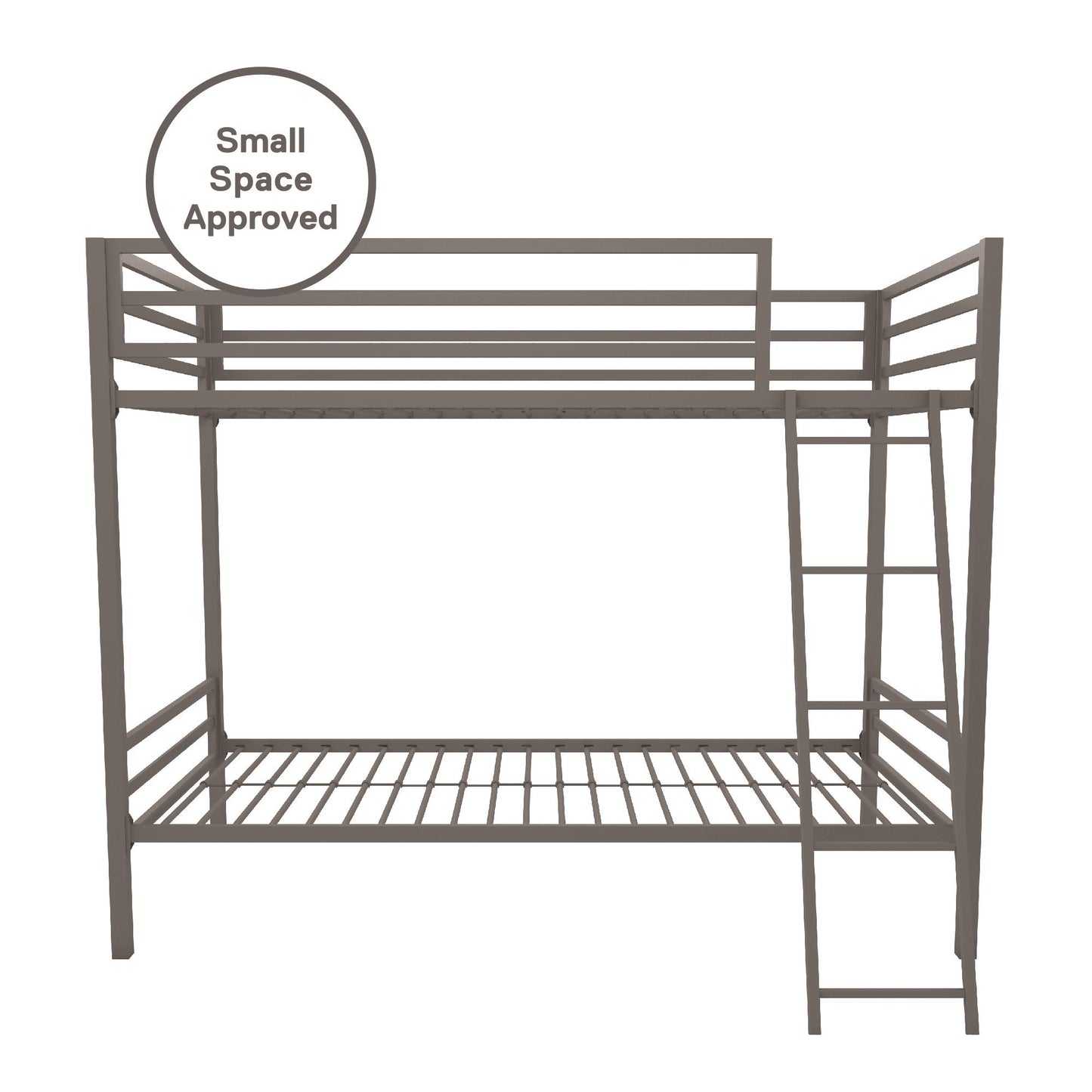 Maxwell Twin-Over-Twin Metal Bunk Bed - Gray - Twin-Over-Twin