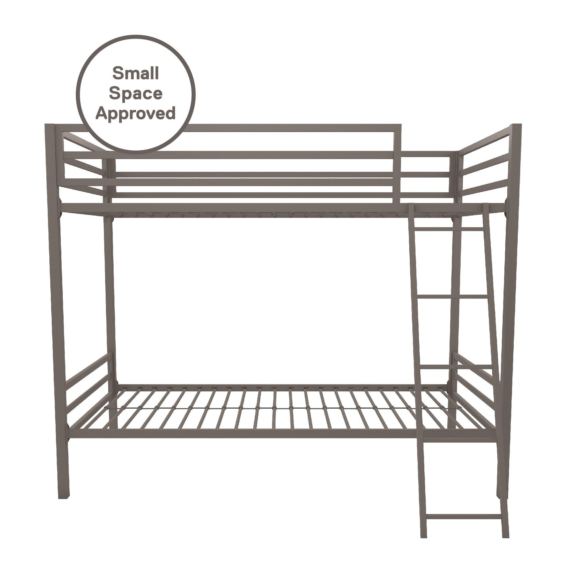 Maxwell Twin-Over-Twin Metal Bunk Bed - Gray - Twin-Over-Twin