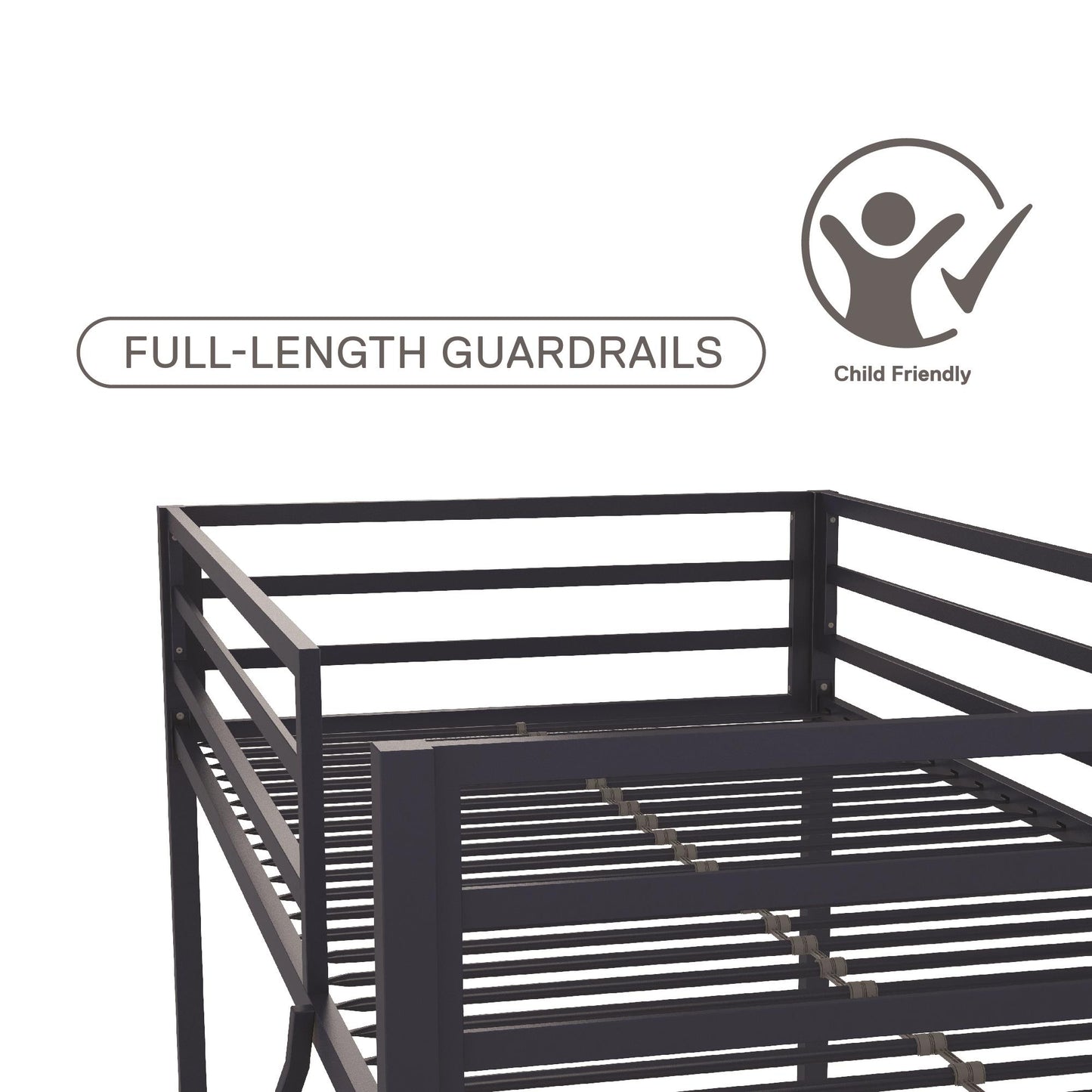 Maxwell Twin-Over-Twin Metal Bunk Bed - Navy - Twin-Over-Twin