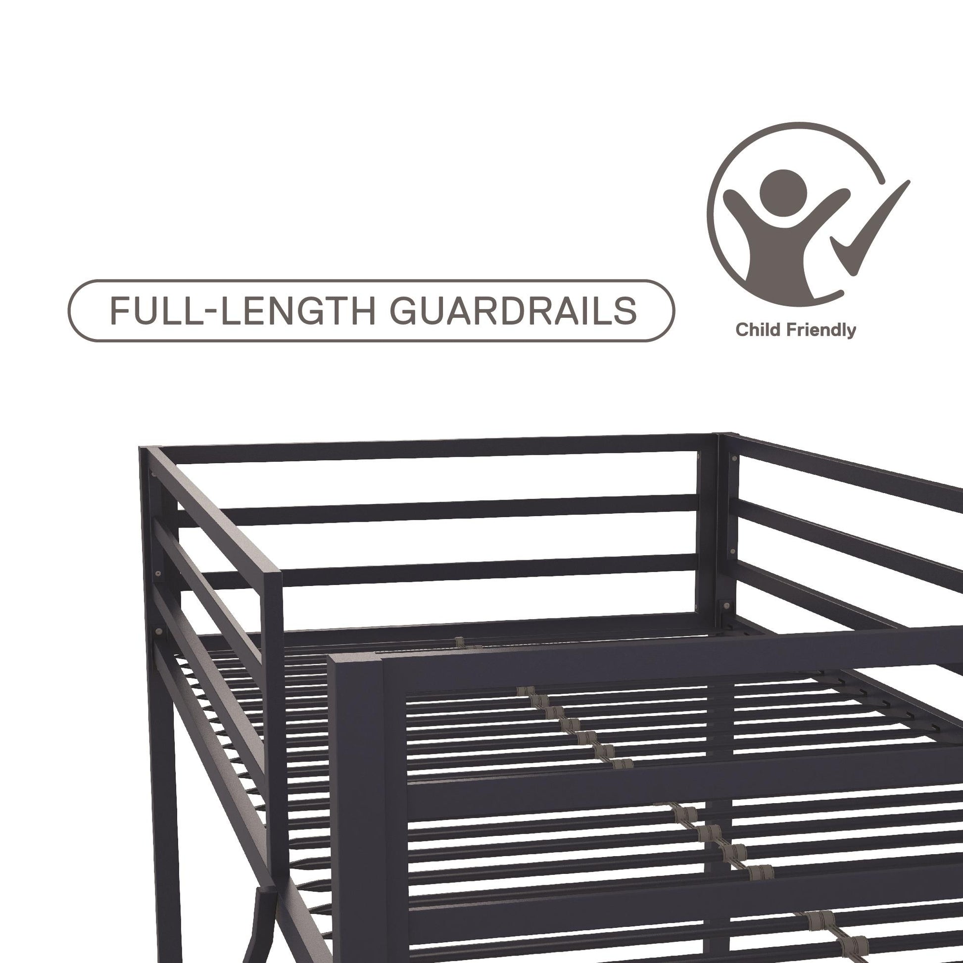 Maxwell Twin-Over-Twin Metal Bunk Bed - Navy - Twin-Over-Twin