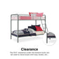 Twin over Twin Metal Bunk Bed with Slanted Front Ladder and Guardrails - Silver - Twin-Over-Twin