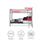 Twin over Twin Metal Bunk Bed with Slanted Front Ladder and Guardrails - Silver - Twin-Over-Twin