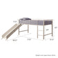 Laurie Junior Loft Bed with Metal Frame and Built-In Slide - White - Twin
