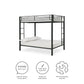 Full over Full Bunk Bed with Sturdy Metal Frame and Simple Design - Black - Full-Over-Full