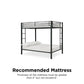 Full over Full Bunk Bed with Sturdy Metal Frame and Simple Design - Black - Full-Over-Full