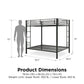 Full over Full Bunk Bed with Sturdy Metal Frame and Simple Design - Black - Full-Over-Full