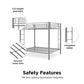 Full over Full Bunk Bed with Sturdy Metal Frame and Simple Design - Silver - Full-Over-Full