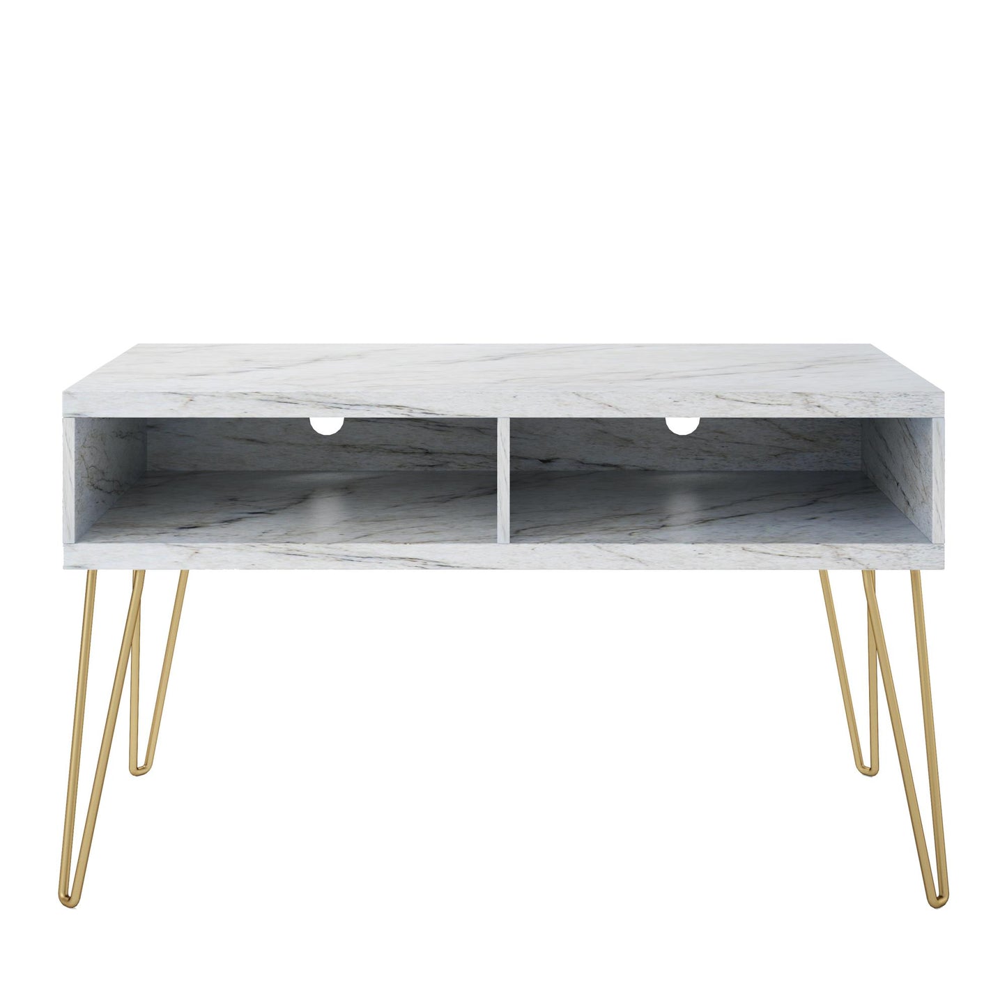Athena TV Stand for TVs up to 42" - White marble