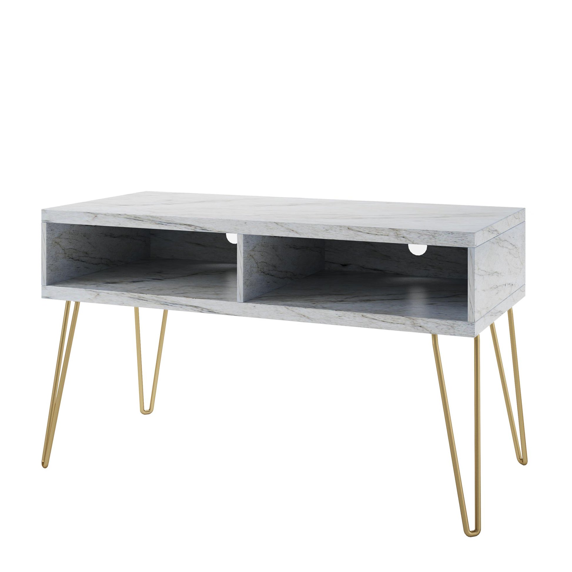 Athena TV Stand for TVs up to 42" - White marble