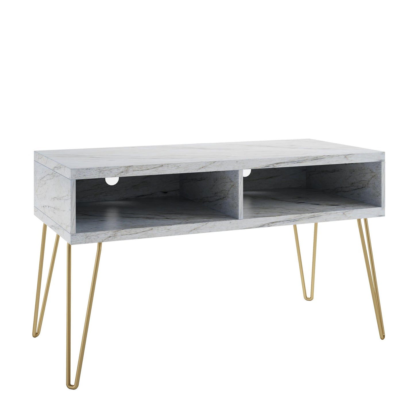 Athena TV Stand for TVs up to 42" - White marble
