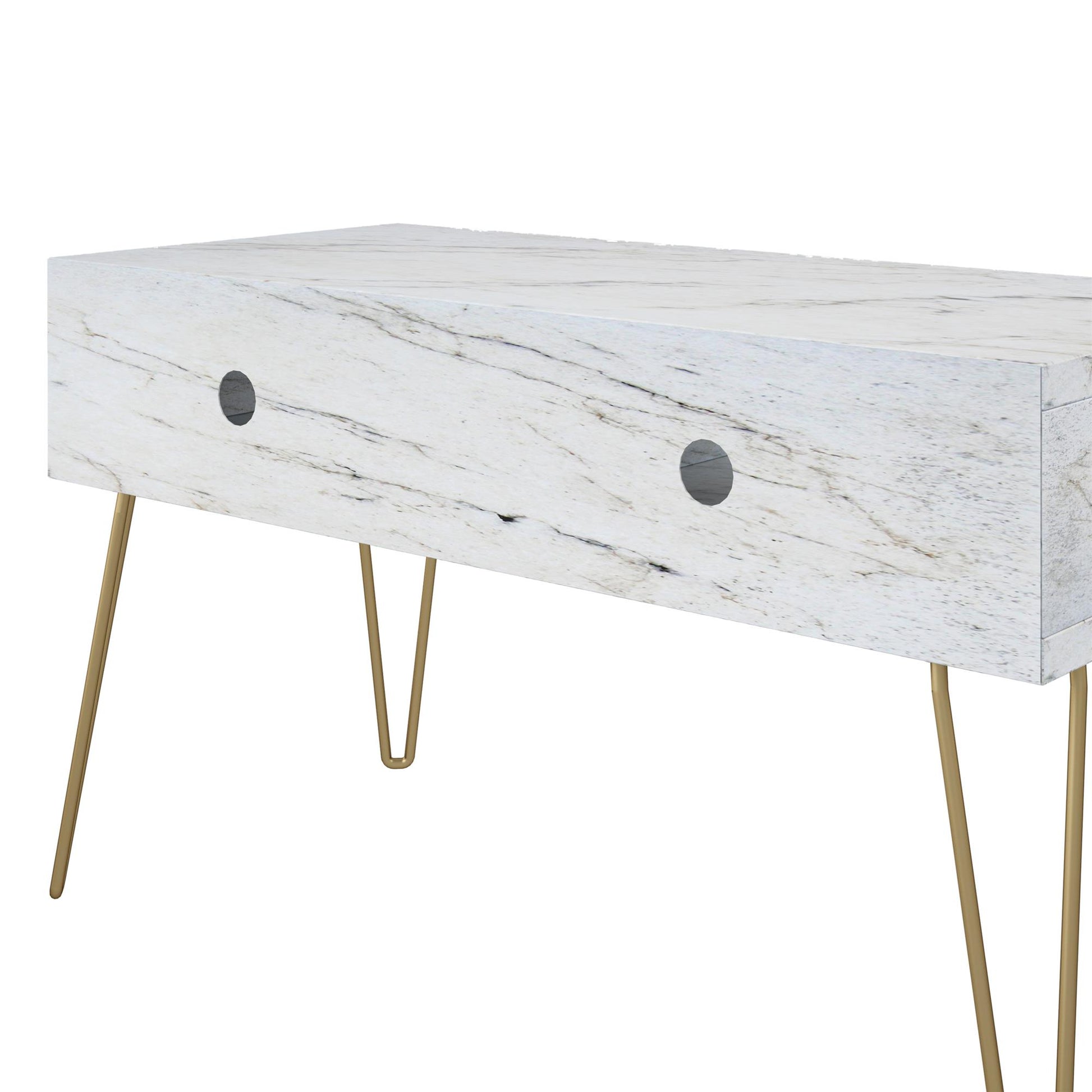 Athena TV Stand for TVs up to 42" - White marble