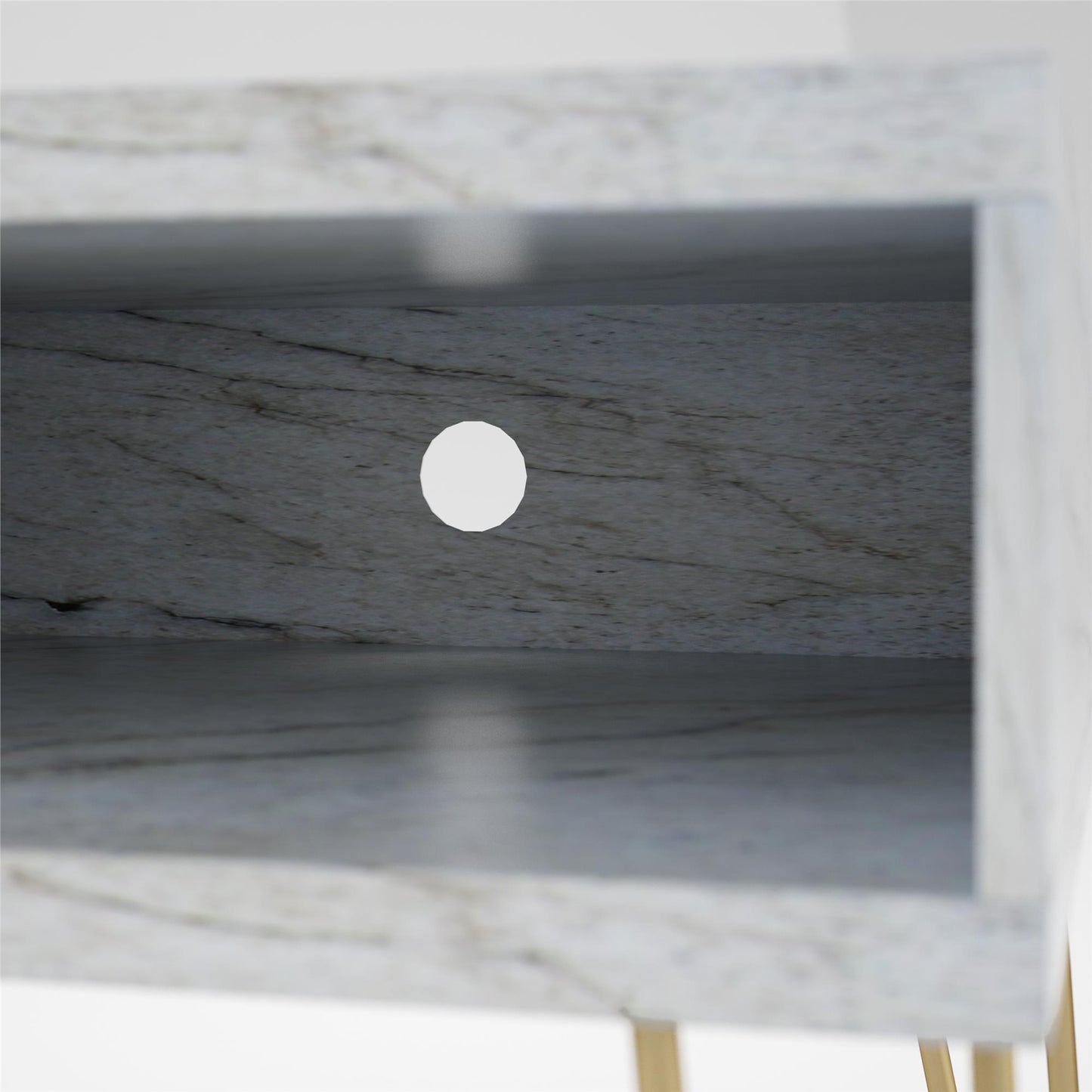 Athena TV Stand for TVs up to 42" - White marble