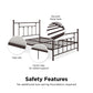 Manila White Metal Bed with Sturdy Metal Frame and Slats - Bronze - Queen
