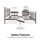 Tokyo Metal Bed with Headboard, Footboard and Metal Slats - Bronze - Full