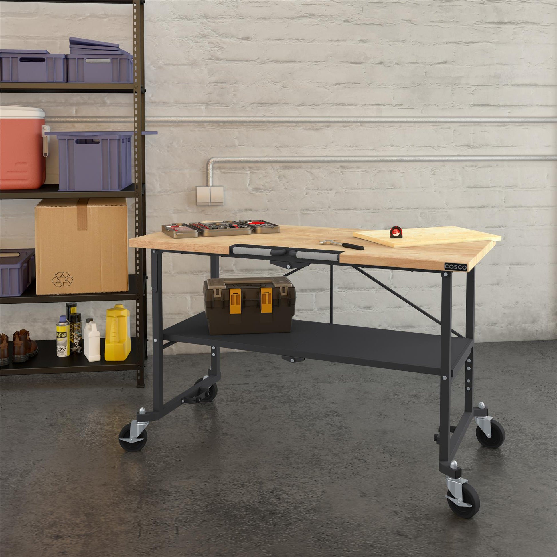 SmartFold Folding Portable Workbench and Utility Table - Gray