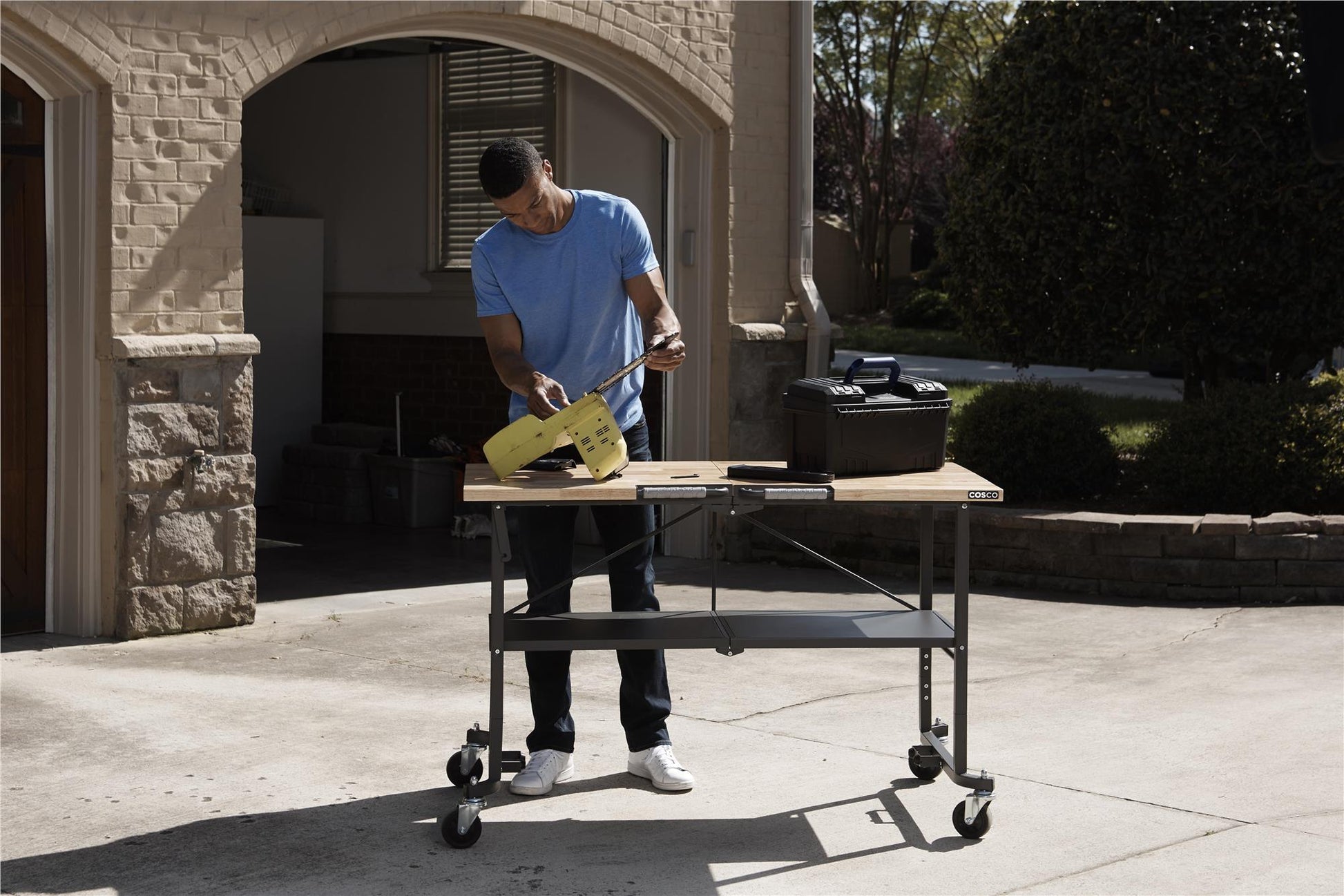 SmartFold Folding Portable Workbench and Utility Table - Gray