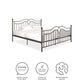 Tokyo Metal Bed with Headboard, Footboard and Metal Slats - Bronze - King