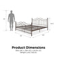 Tokyo Metal Bed with Headboard, Footboard and Metal Slats - Bronze - King