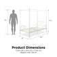 Canopy Metal Bed Frame with Intricate Design Headboard and Secured Slats - White - Twin