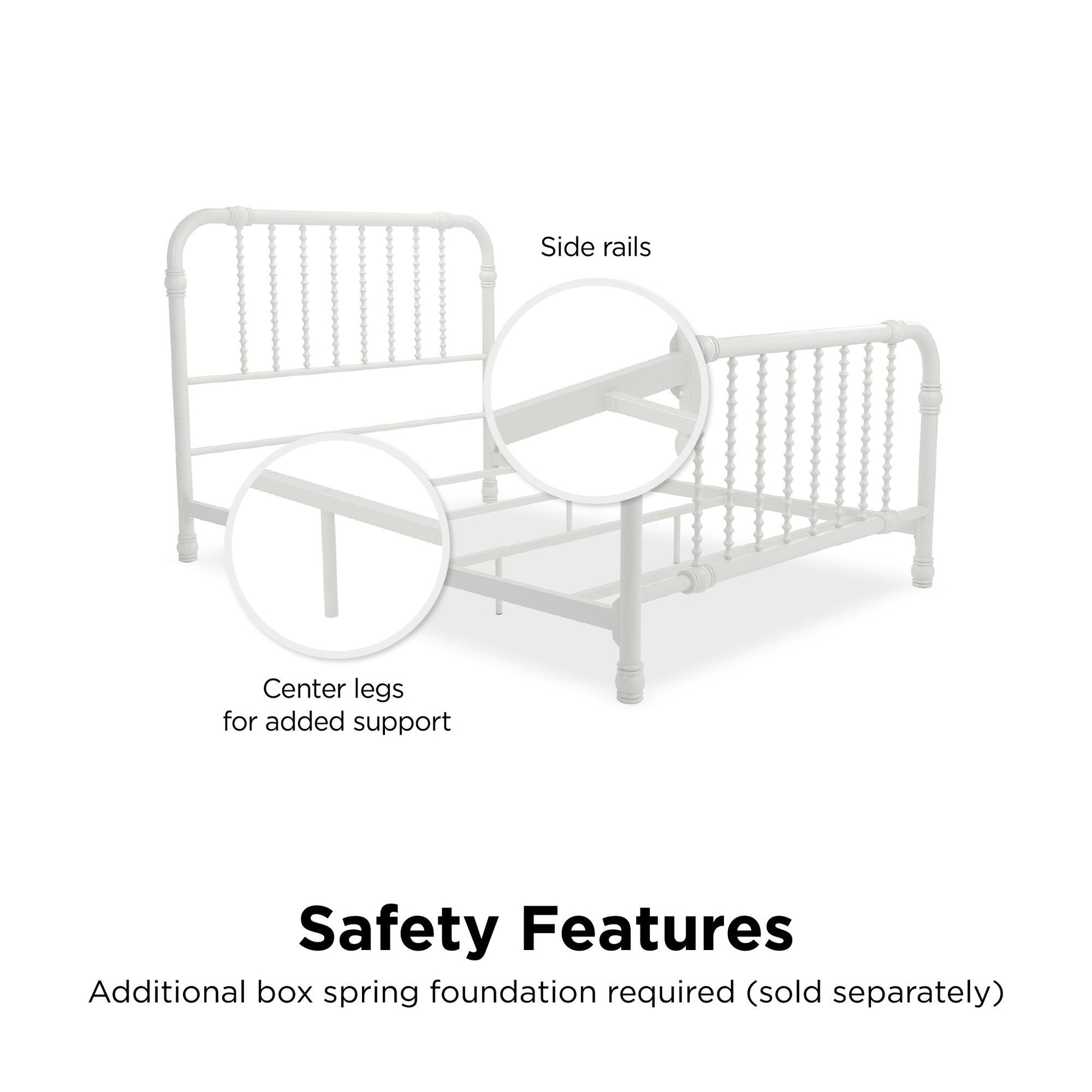 Monarch Hill Wren Metal Bed with Curved Scrollwork Design - White - Full