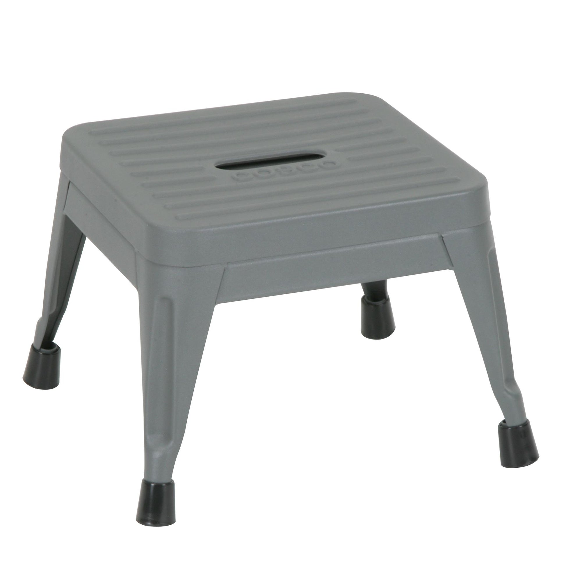 1 Step Stackable Gray Steel Step Stool with 225 lb Weight Capacity, Set of 2 - Gray