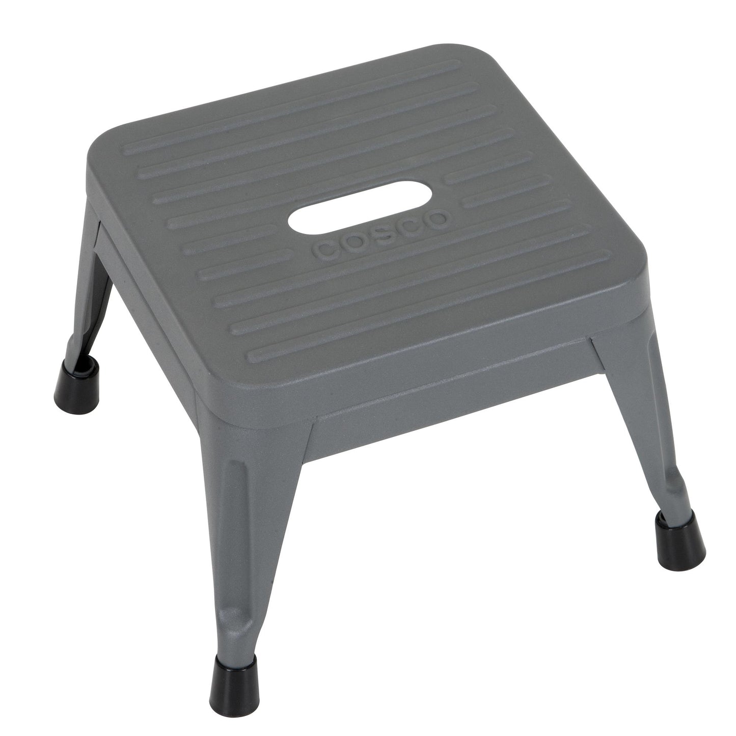 1 Step Stackable Gray Steel Step Stool with 225 lb Weight Capacity, Set of 2 - Gray