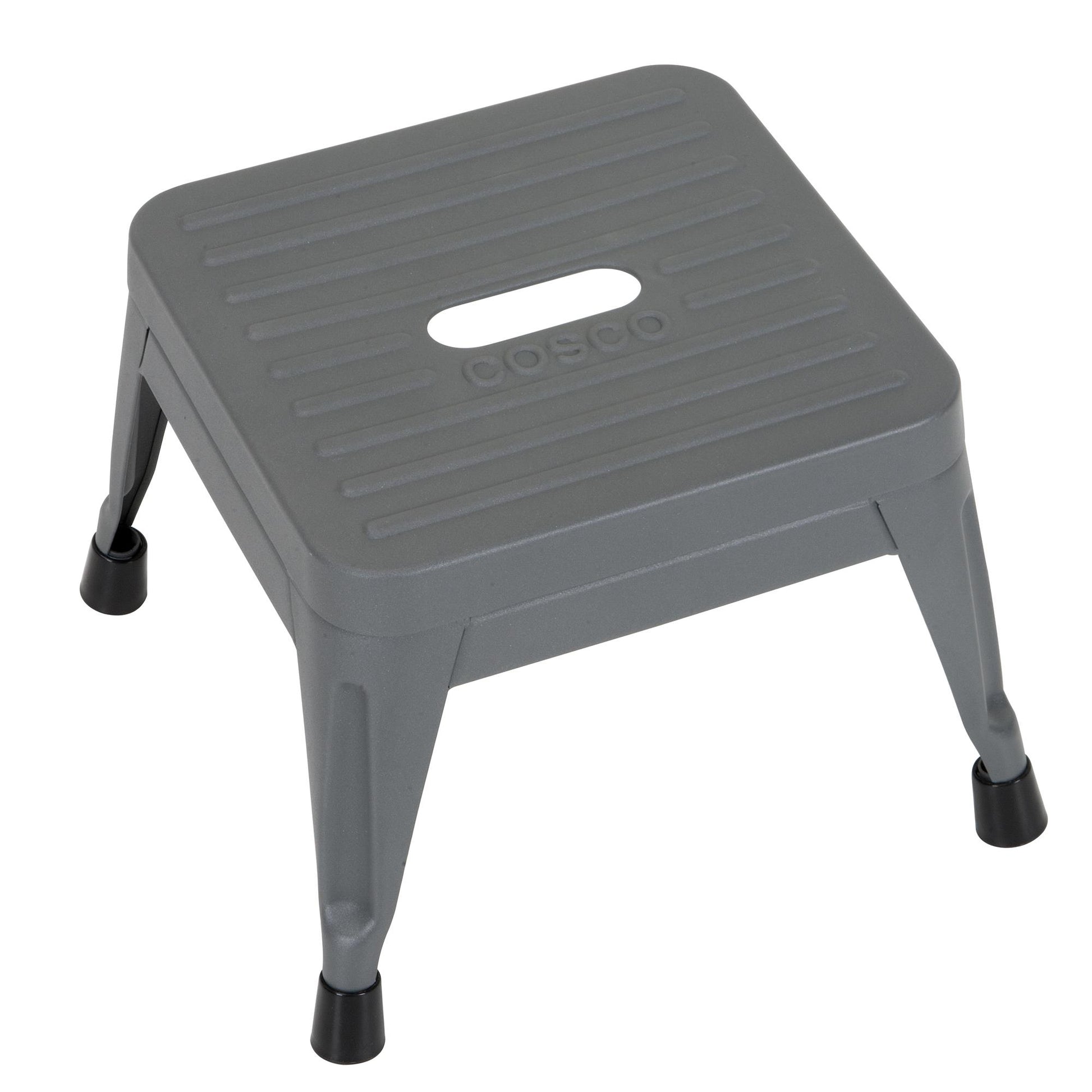 1 Step Stackable Gray Steel Step Stool with 225 lb Weight Capacity, Set of 2 - Gray