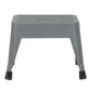 1 Step Stackable Gray Steel Step Stool with 225 lb Weight Capacity, Set of 2 - Gray