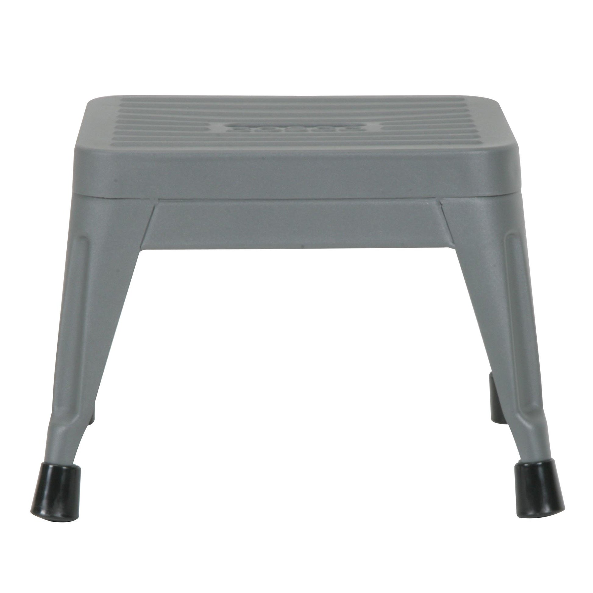 1 Step Stackable Gray Steel Step Stool with 225 lb Weight Capacity, Set of 2 - Gray