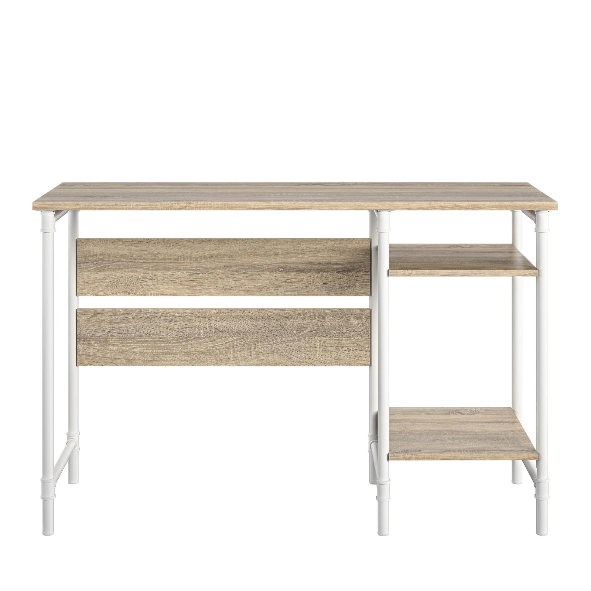 Carter Single Pedestal Desk, Weathered Oak - Weathered Oak