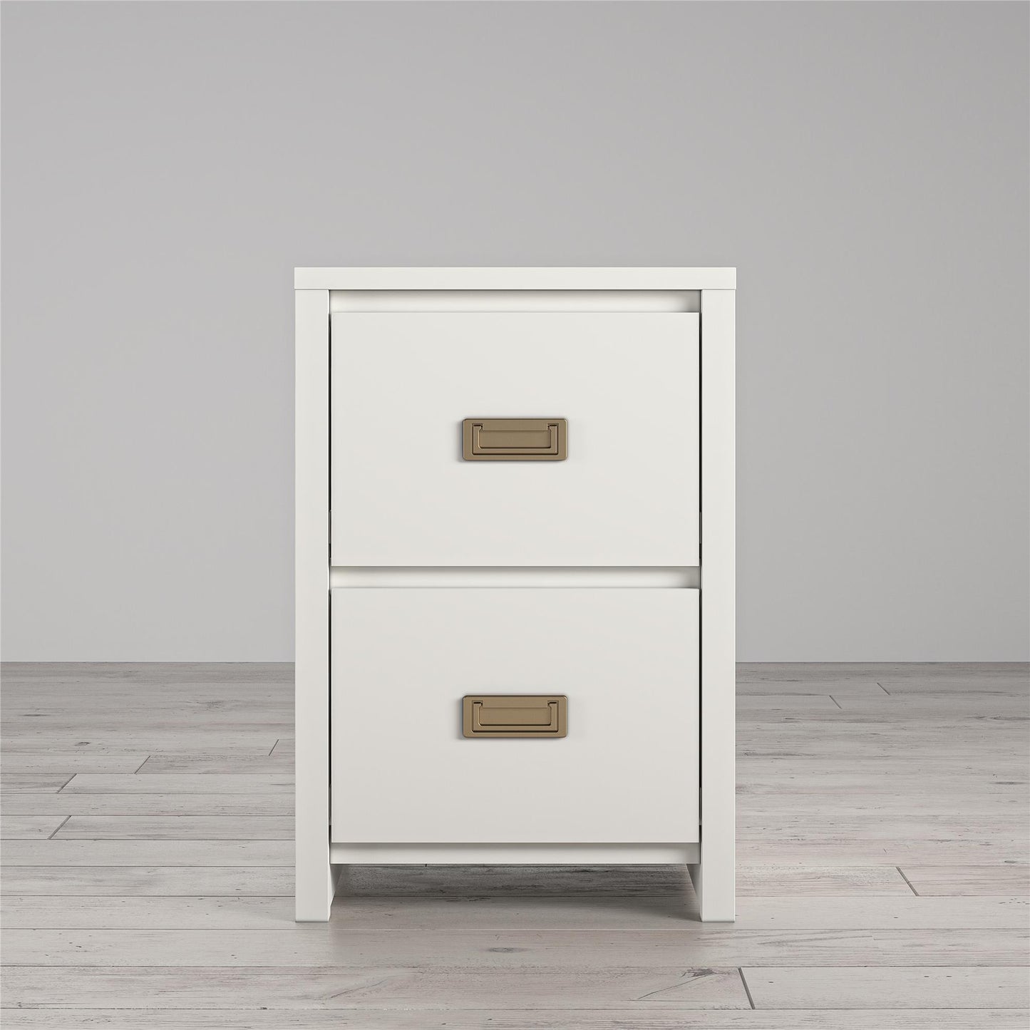 Monarch Hill Haven Kids 2 Drawer Nightstand with Gold Drawer Pulls - White