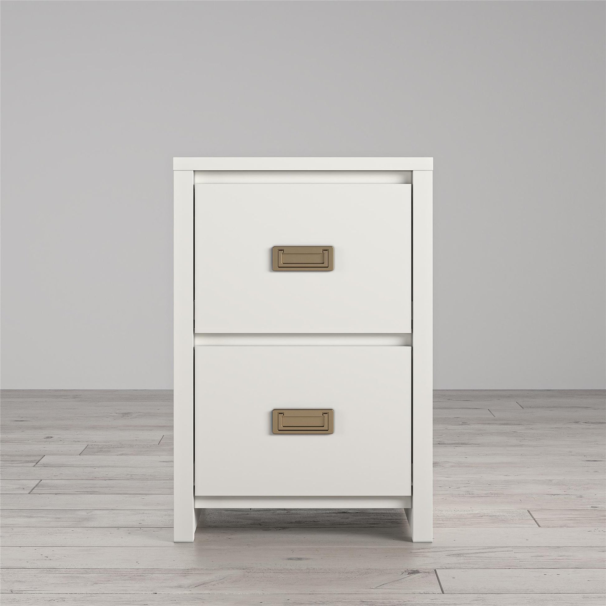 Monarch Hill Haven Kids 2 Drawer Nightstand with Gold Drawer Pulls - White