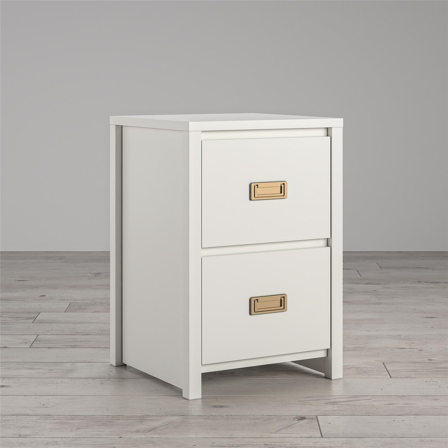 Monarch Hill Haven Kids 2 Drawer Nightstand with Gold Drawer Pulls - White