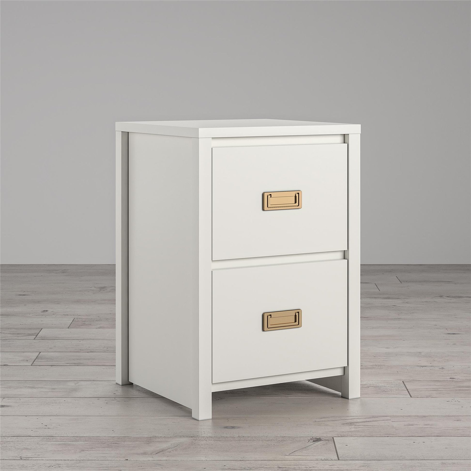Monarch Hill Haven Kids 2 Drawer Nightstand with Gold Drawer Pulls - White