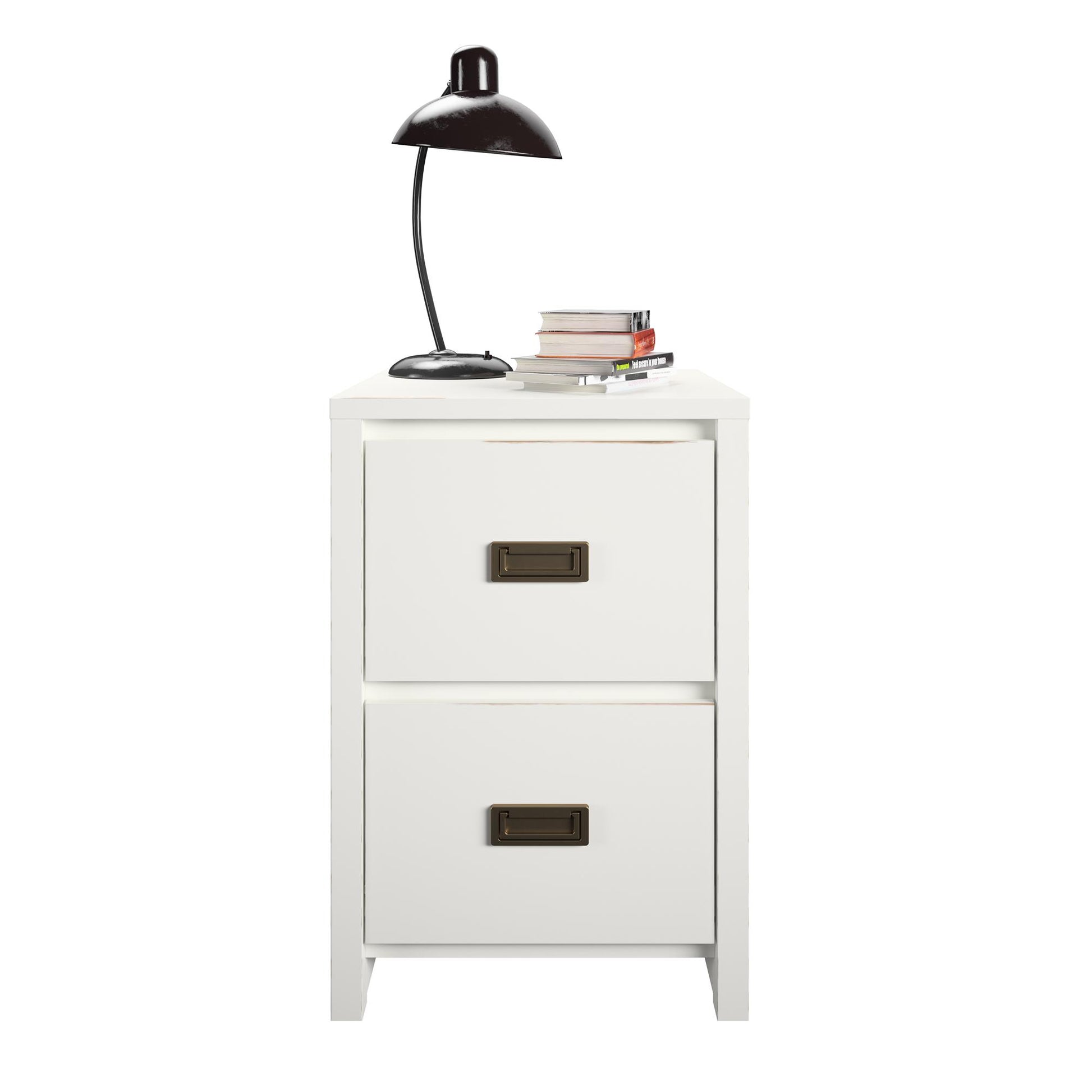 Monarch Hill Haven Kids 2 Drawer Nightstand with Gold Drawer Pulls - White