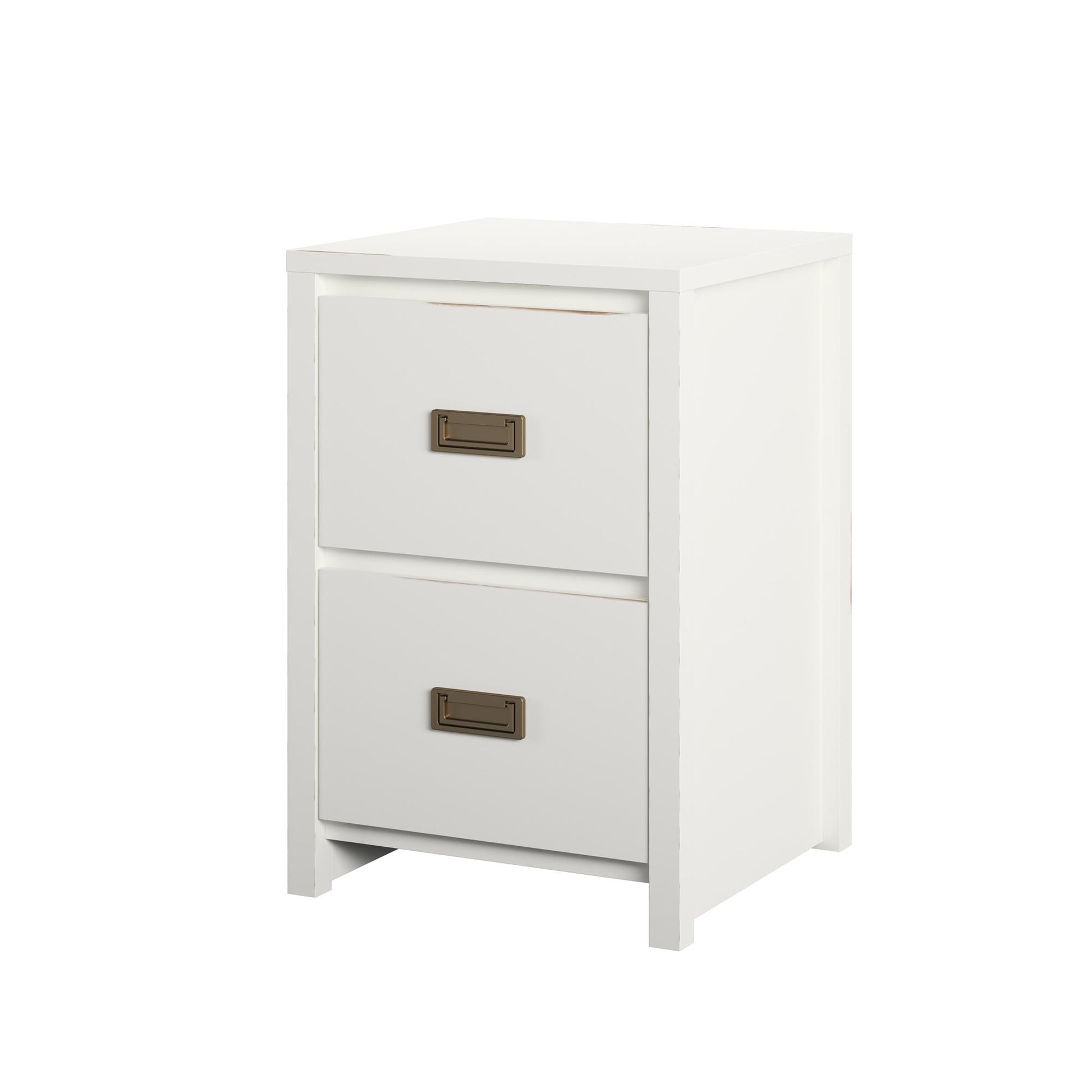 Monarch Hill Haven Kids 2 Drawer Nightstand with Gold Drawer Pulls - White