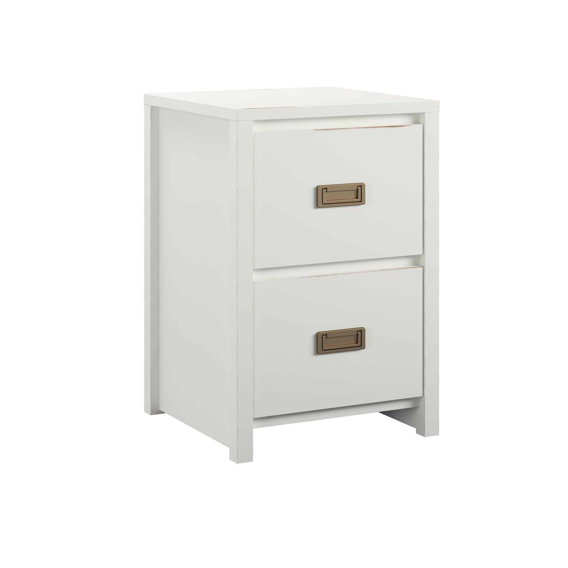 Monarch Hill Haven Kids 2 Drawer Nightstand with Gold Drawer Pulls - White
