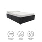 Maven Platform Bed with 2 Rollout Drawers for Storage - Black Faux Leather - Full