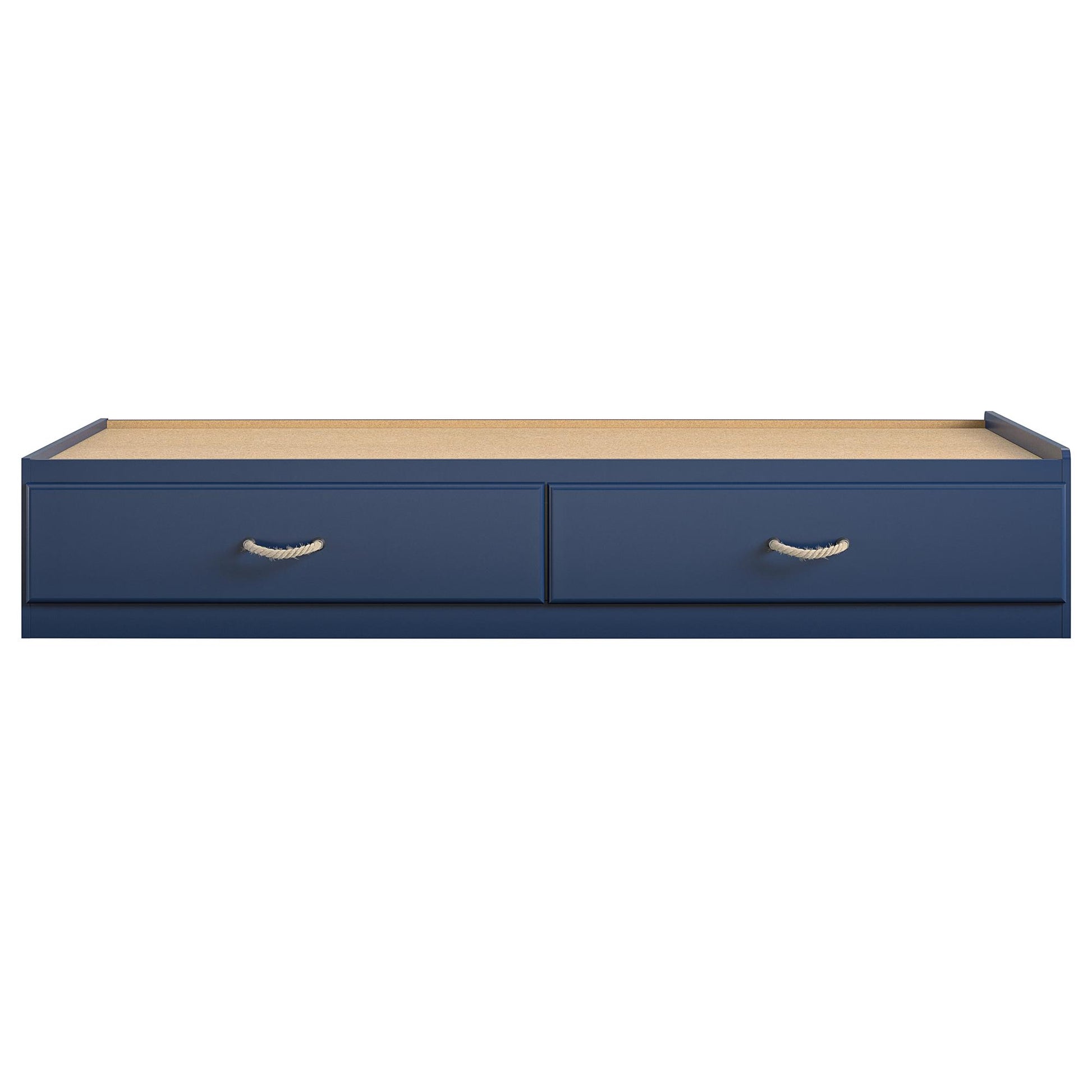 Sierra Ridge Mesa Bed with 2 Large Storage Drawers and Rope Pulls - Blue - Twin