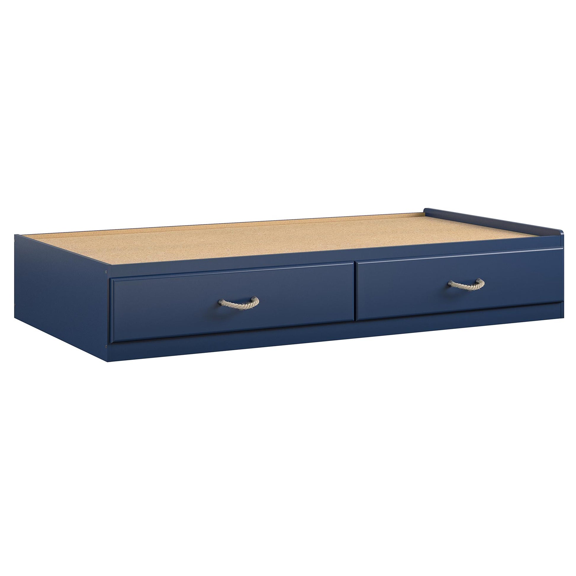 Sierra Ridge Mesa Bed with 2 Large Storage Drawers and Rope Pulls - Blue - Twin