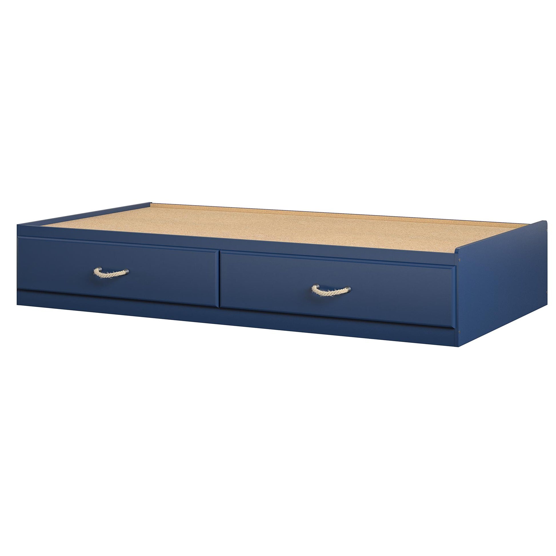 Sierra Ridge Mesa Bed with 2 Large Storage Drawers and Rope Pulls - Blue - Twin