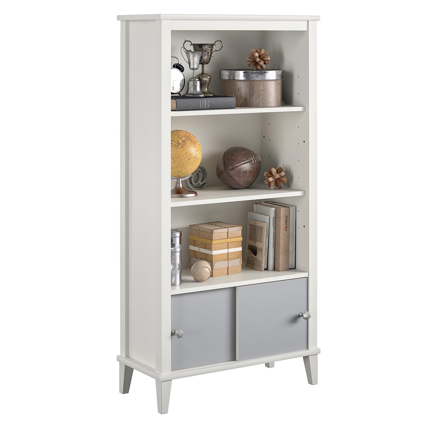 Monarch Hill Poppy Kids’ Bookcase with 2 Sets of Knobs - Gray