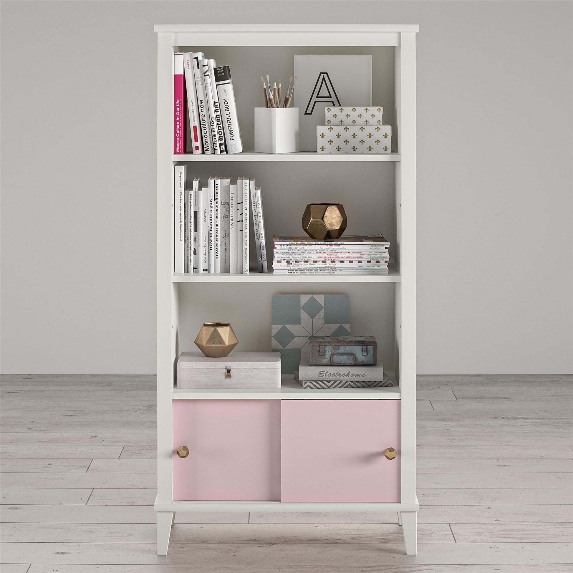 Monarch Hill Poppy Kids’ Bookcase with 2 Sets of Knobs - Pink