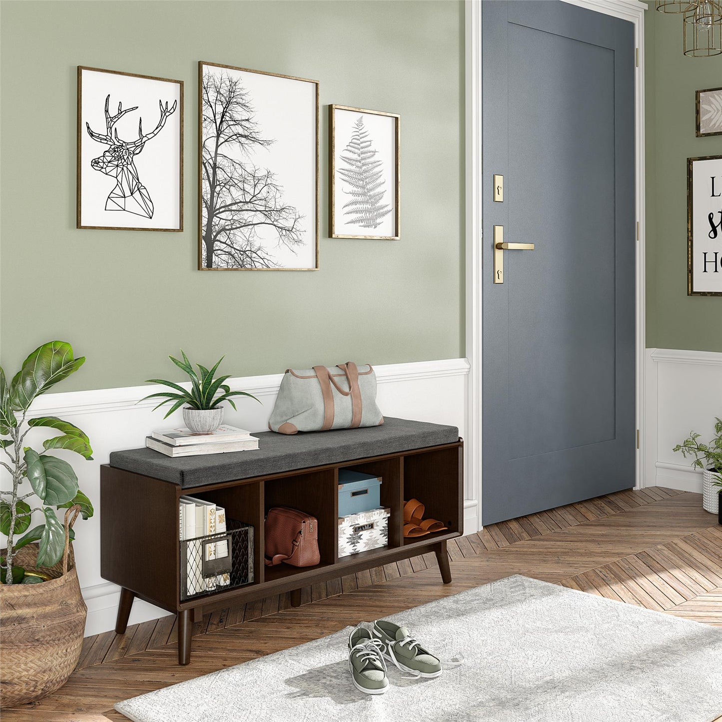 Brittany Entryway Bench, Walnut - Florence Walnut