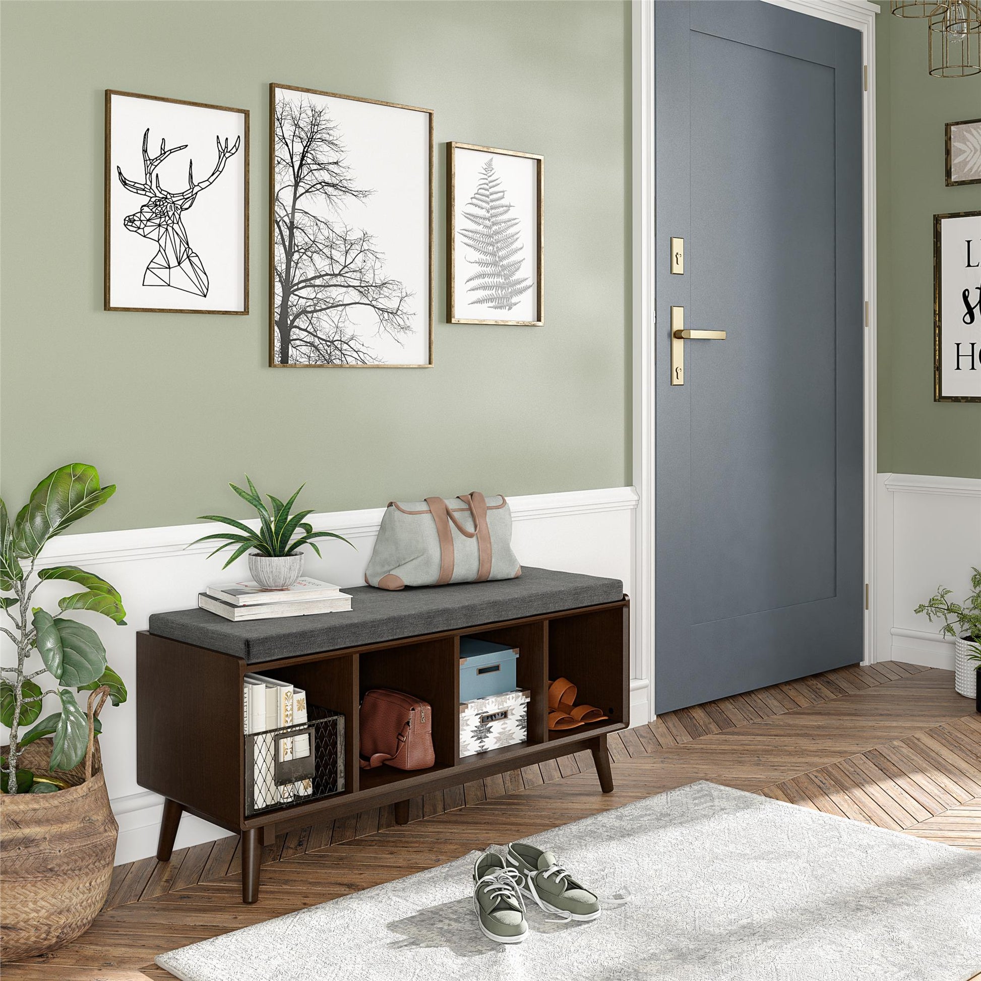 Brittany Entryway Bench, Walnut - Florence Walnut