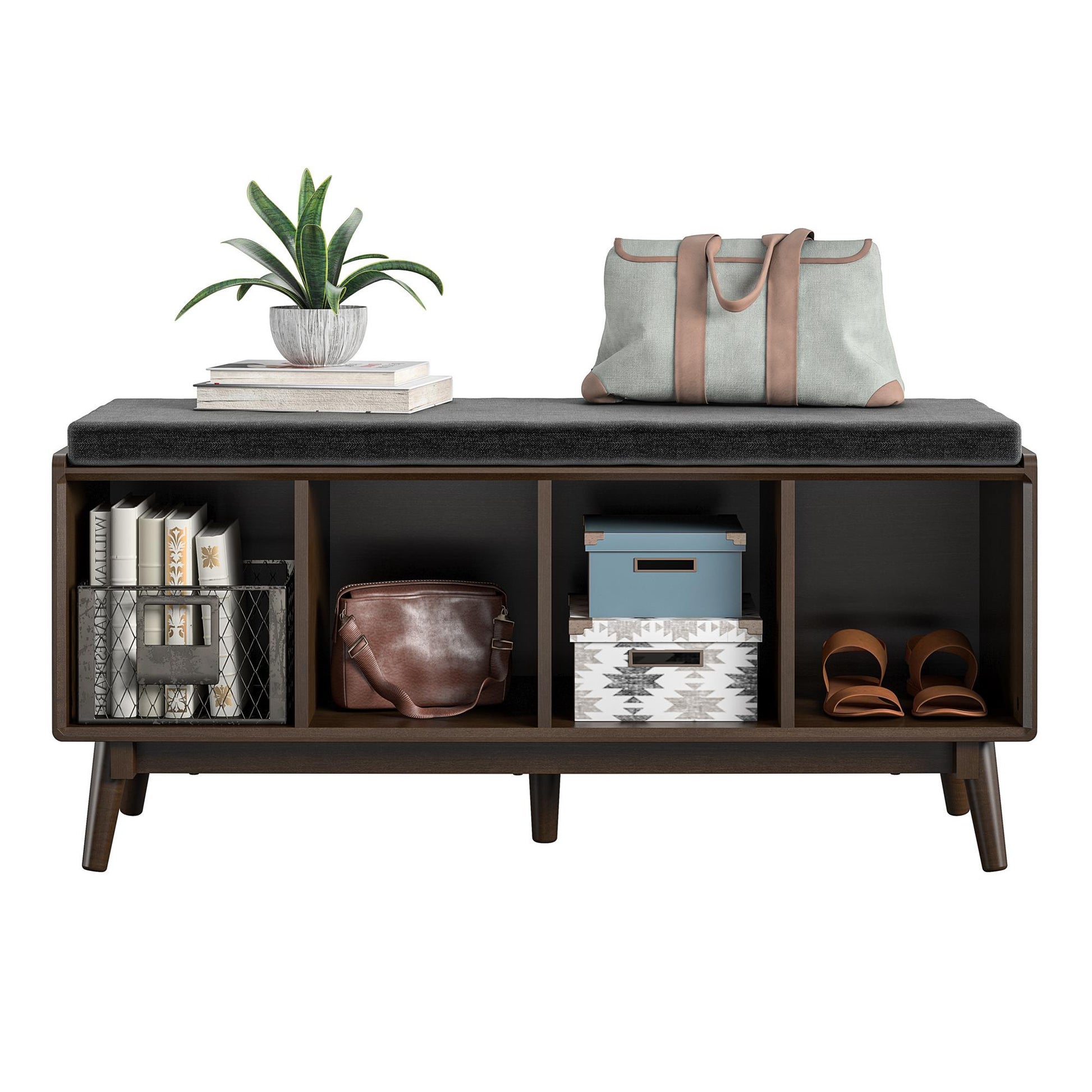 Brittany Entryway Bench, Walnut - Florence Walnut