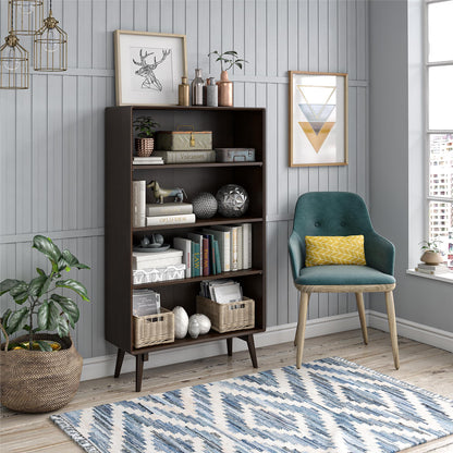 Brittany 4 Shelf Bookcase, Walnut - Florence Walnut