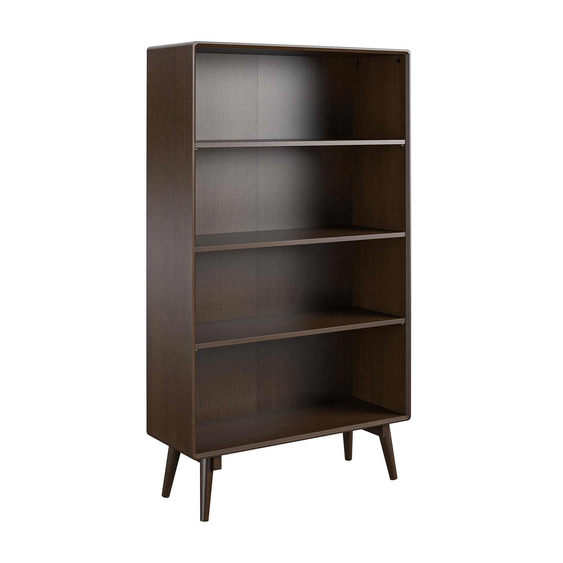 Brittany 4 Shelf Bookcase, Walnut - Florence Walnut